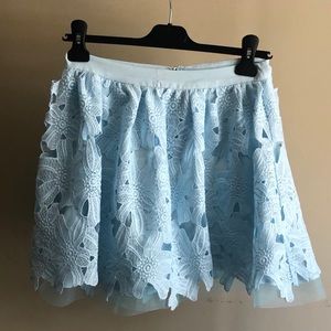 TOBI Lace Overlay Mini Skirt
